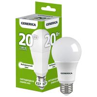 Лампа свд 220В Е27 20Вт 4000К 2000лм стандарт A60 матовая GENERICA (IEK) 