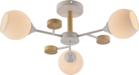 Светильник потолочный (люстра) 3*60Вт E27 белый/дерево 