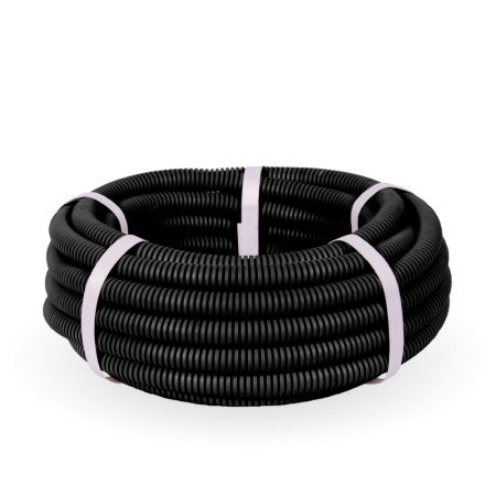 Труба гофра 20мм ПНД легкая 10м ПРОМРУКАВ черный безгалогенная (HF)