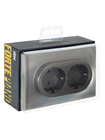 Фортепиано сталь розетка скрытая 2-мест заземление быстрозажим. клем. IP20 