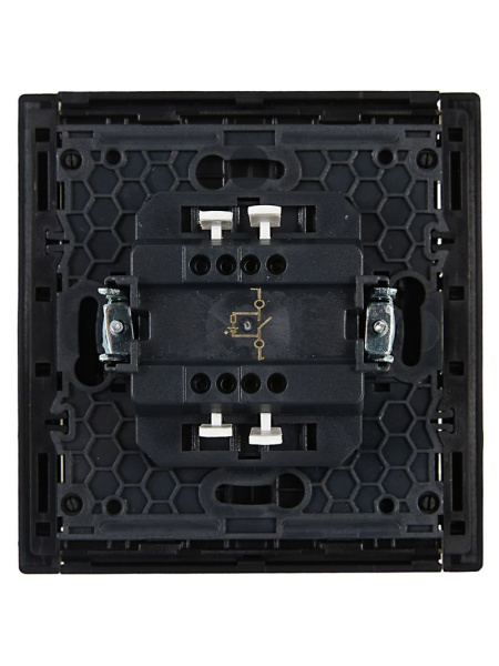 Фортепиано черный выключатель 1кл с подсветкой скрытая 10А IP20 