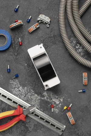 Бокс 2мод навесной белый черная прозрачная дверь IP30 PROxima EKF