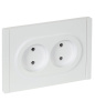 Фортепиано белый розетка скрытая 2-мест IP20 