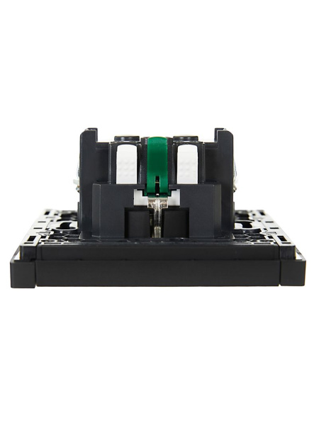 Фортепиано черный механизм розетки скрытая 1-мест заземление IP20 