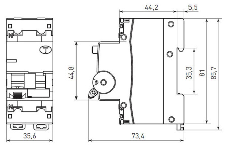 Дифавтомат 2Р 25А C тип AC 30мА 6кА 2мод АВДТ-63N EKF PROxima