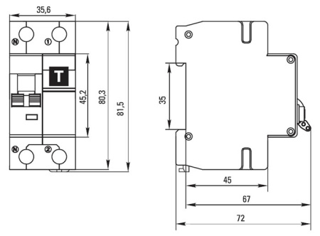 Дифавтомат 2Р 20А C тип A 30мА 6кА АВДТ63 2мод