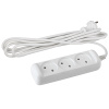 Удлинитель 3-мест 1,5м ПВС 2*0,75 белый ЭРА