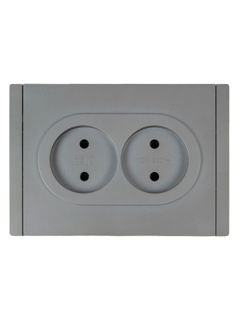 Фортепиано сталь розетка скрытая 2-мест шторки быстрозажим. клем. IP20 