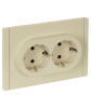 Фортепиано ваниль розетка скрытая 2-мест заземление шторки быстрозажим. клем. IP20 