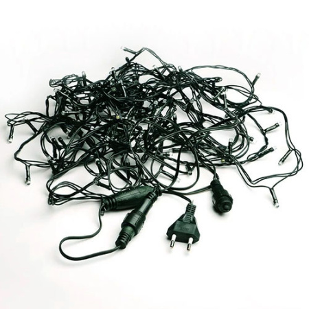 Гирлянда нить 12м аквамарин 120свд IP44 зеленый провод соединяемая (до 10мод.)