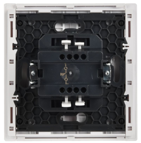 Фортепиано белый выключатель кнопочный 1кл скрытая 10А IP20 