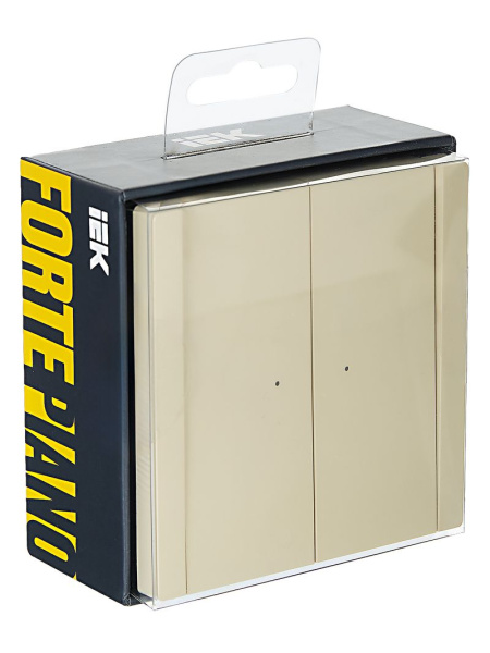 Фортепиано ваниль выключатель 2кл с подсветкой скрытая 10А IP20 