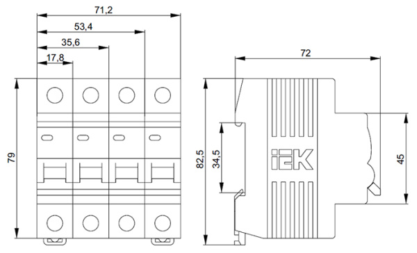 Автомат 4Р 63А C 4,5кА ВА47-29 IEK