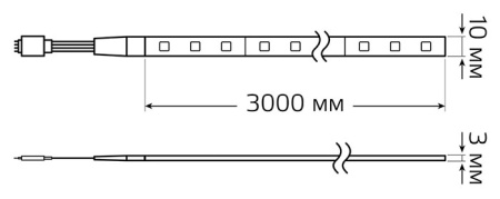 Лента свд 12В 10Вт/м 60свд/м RGB 700лм/м 5050 IP20 Gauss 3м Basic