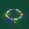 Гирлянда нить 2м мультицвет 20свд IP20 медный провод Роса с крупн.каплями, на батарейках (в компл.)