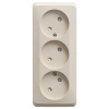 Этюд кремовый розетка открытая 3-мест шторки IP20 