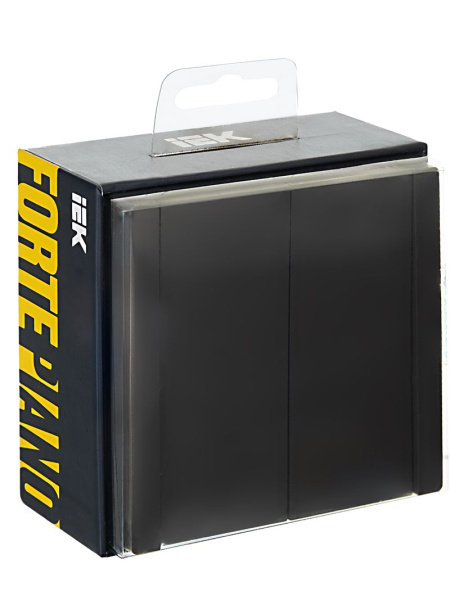 Фортепиано черный переключатель 2кл с подсветкой скрытая 10А IP20 