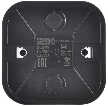 Глори черный переключатель 1кл открытая 10А IP20 