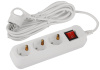 Удлинитель 3-мест 5м ПВС 3*0,75 белый выкл ЭРА  Greenline