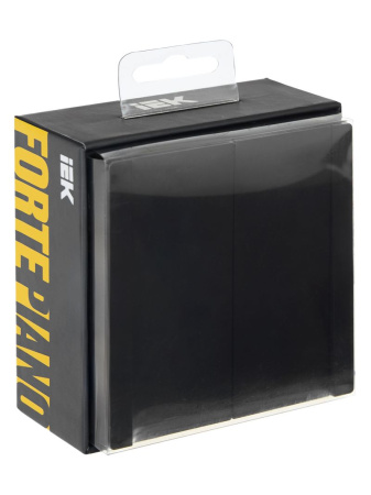 Фортепиано черный выключатель 2кл скрытая 10А IP20 