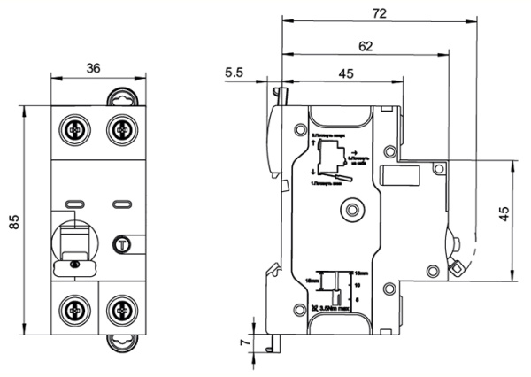 Дифавтомат 2Р 16А C тип AC 30мА 6кА 2мод S9D Systeme Electric Systeme9