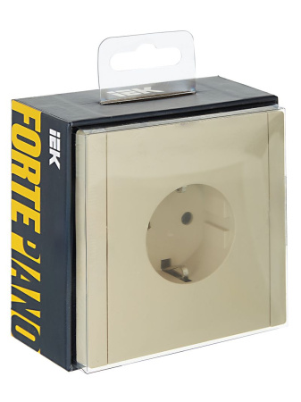 Фортепиано ваниль розетка скрытая 1-мест з/к шторки быстрозажим. клем. IP20 