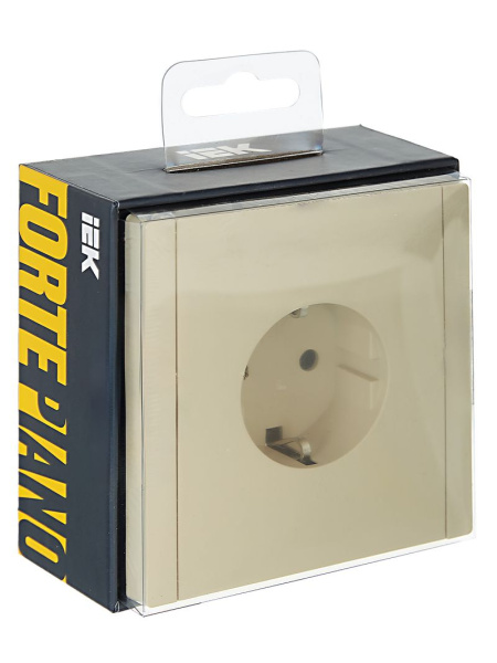 Фортепиано ваниль розетка скрытая 1-мест з/к шторки быстрозажим. клем. IP20 