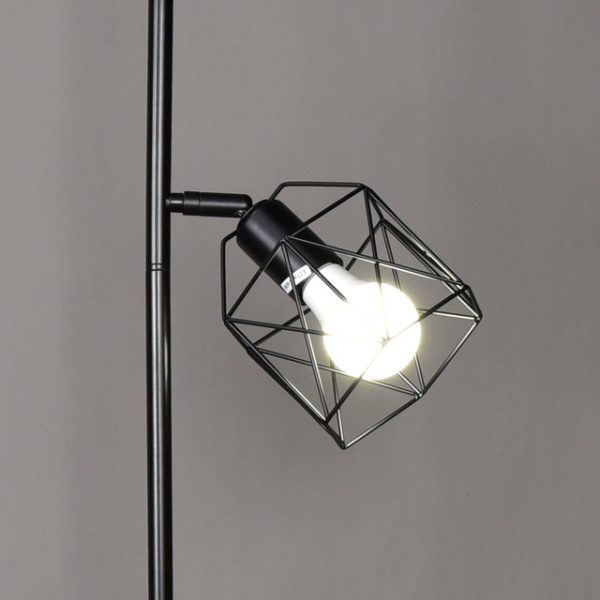 Торшер 2*60Вт E27 черный Готика