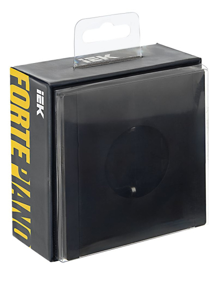 Фортепиано черный механизм розетки скрытая 1-мест заземление шторки IP20 