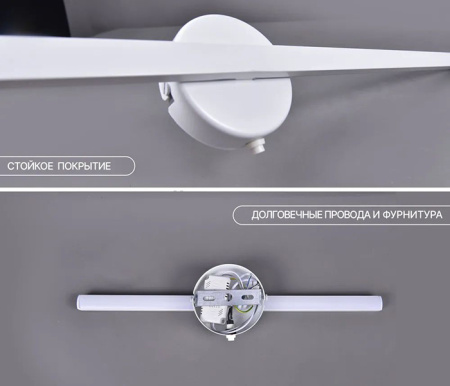 Светильник настенный (бра) свд 13Вт 4500К 700лм белый Россвет с выключателем