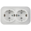 Глори белый розетка открытая 2-мест заземление шторки IP20 