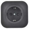 Глори черный розетка открытая 1-мест заземление IP20 