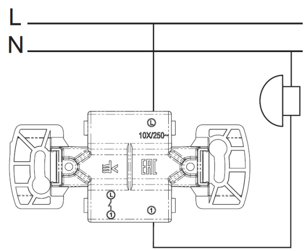 Бланка белый выключатель кнопочный 1кл открытая 10А IP20 