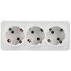 Глори белый розетка открытая 3-мест заземление IP20 