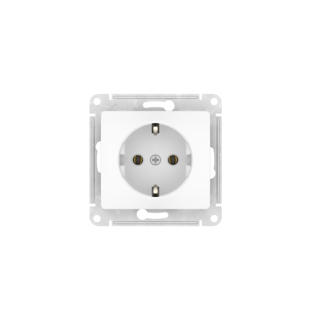 Атлас белый розетка скрытая 1-мест заземление быстрозажим. клем. IP20 