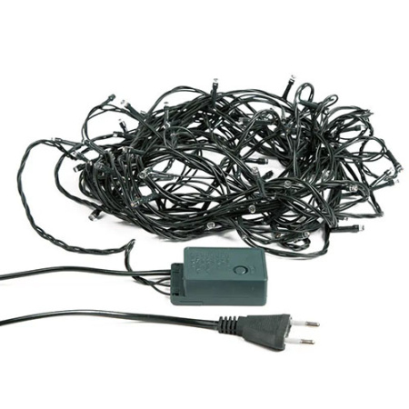 Гирлянда нить 20м белый 160свд с контроллером IP20 зеленый провод 8 режимов