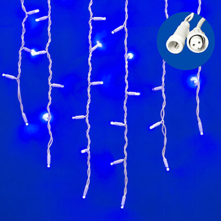 Гирлянда бахрома 3*0,7м синий 200свд IP67 белый провод эффект мерцания каучук