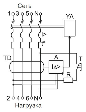 Дифавтомат 4Р 40А C 30мА 4,5кА АД14 5мод IEK