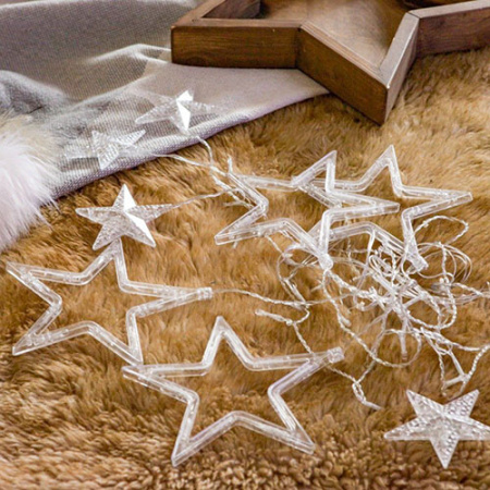 Гирлянда занавес 2*1м мульти 138свд с контроллером IP20 прозрачный провод 8 режимов