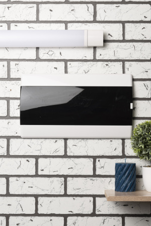 Бокс 18мод встраиваемый белый черная прозрачная дверь IP41 SlimBox EKF