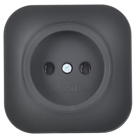 Глори черный розетка открытая 1-мест IP20 