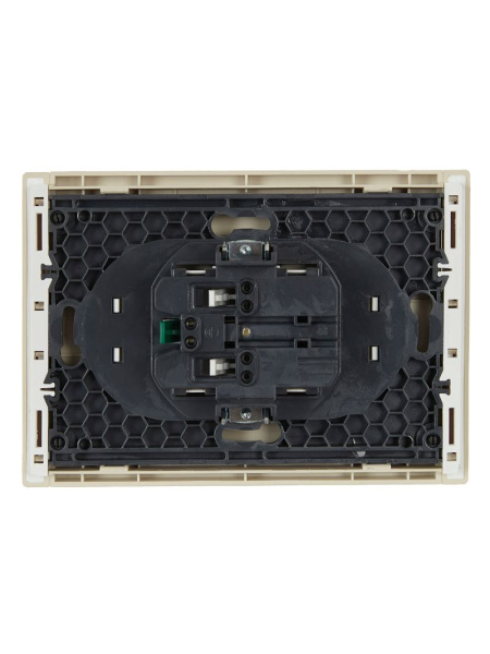 Фортепиано ваниль розетка скрытая 2-мест заземление шторки быстрозажим. клем. IP20 
