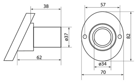 Патрон накладной E27 карболит черный TDM 