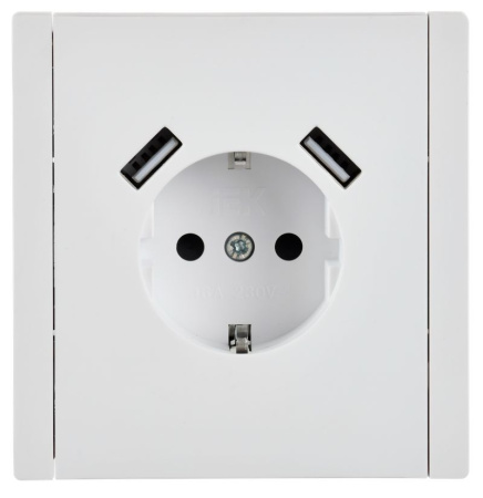 Фортепиано белый розетка скрытая 1-мест заземление шторки USB А+А IP20 