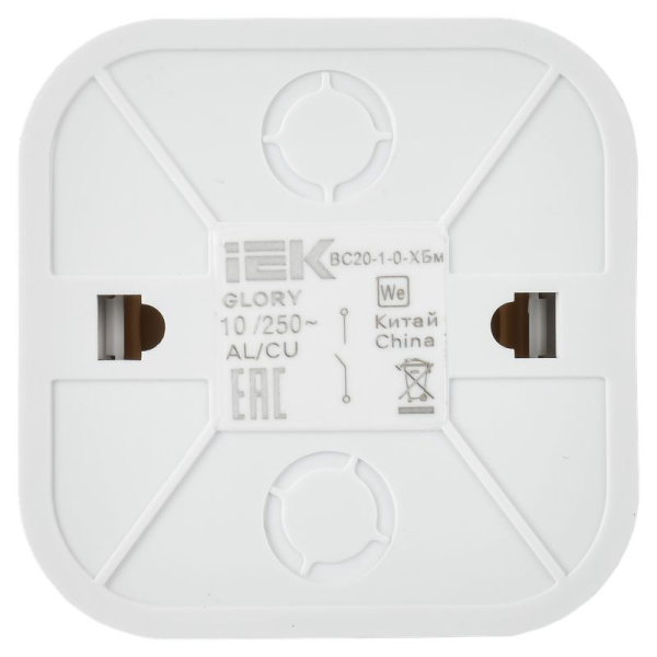 Глори белый выключатель кнопочный 1кл открытая 10А IP20 