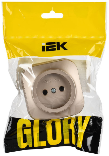 Глори шампань розетка открытая 1-мест IP20 