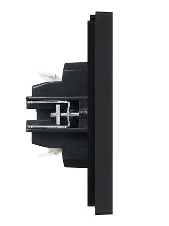 Фортепиано черный переключатель 2кл с подсветкой скрытая 10А IP20 