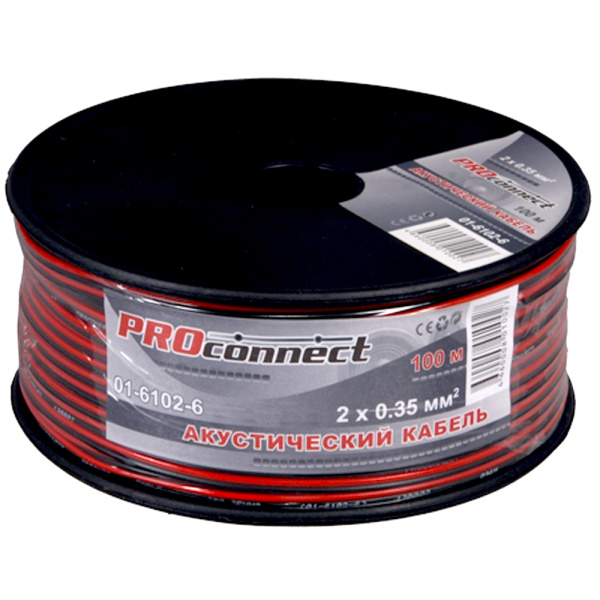 ШВП-М 2*0,35 провод акустический красно-черный /(100м)