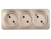 Глори шампань розетка открытая 3-мест IP20 
