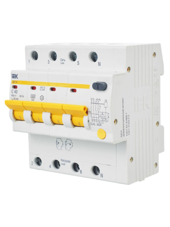 Дифавтомат 4Р 40А C 30мА 4,5кА АД14 5мод IEK